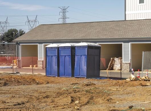 multiple construction porta potties can be rented at once for a single job site in order to accommodate multiple employees and prevent lines